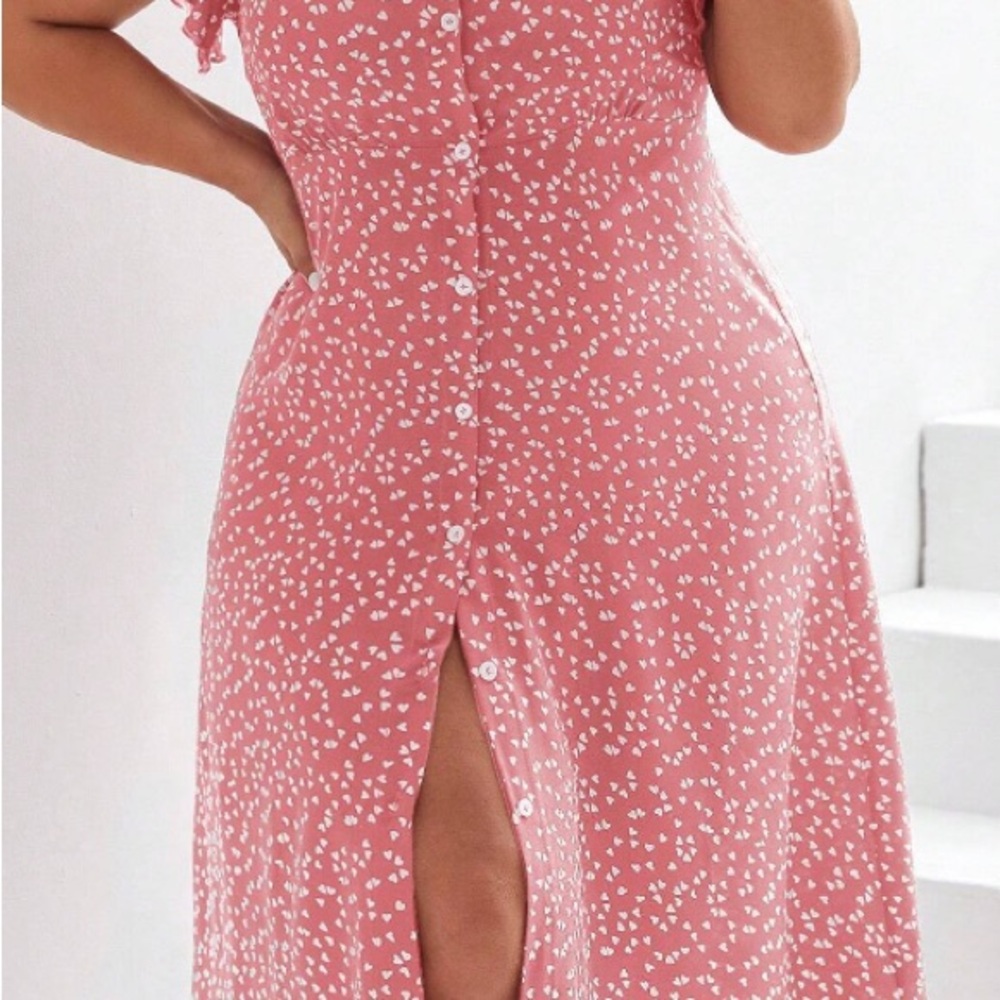 Chic Pink Button-Up Dress